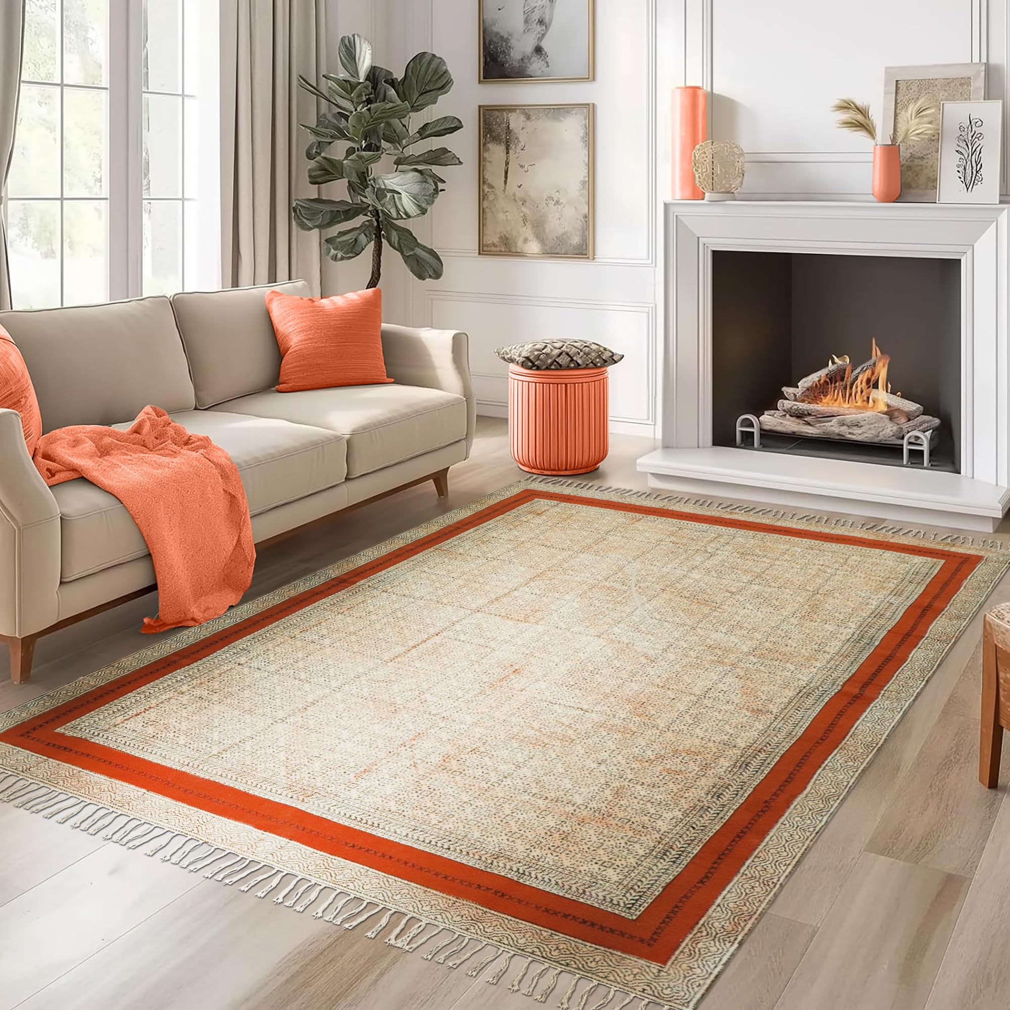 Amazon.com: Area Rug 3x5 Kilim Rug Bronze & Black Cotton Dhurrie