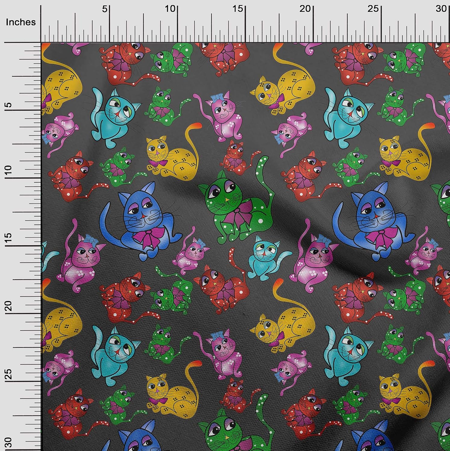 oneOone Polyester Spandex Gray Fabric Kitten Cats Quilting Supplies Print Sewing Fabric by The Yard 56 Inch Wide-XOC