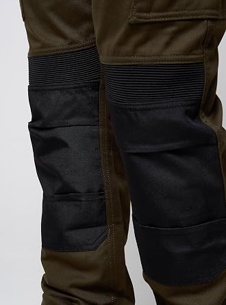 JACK PYKE Technical Work Trousers Men, Durable Polycotton Work Utility & Safety Trousers with Reinforced Knees, Stretch Panels and Tool Pockets Cargo Pants for Farming, Construction, Green