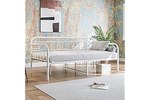 JURMERRY Metal Daybed Frame: A White Haven for Sweet Dreams in Twin Size