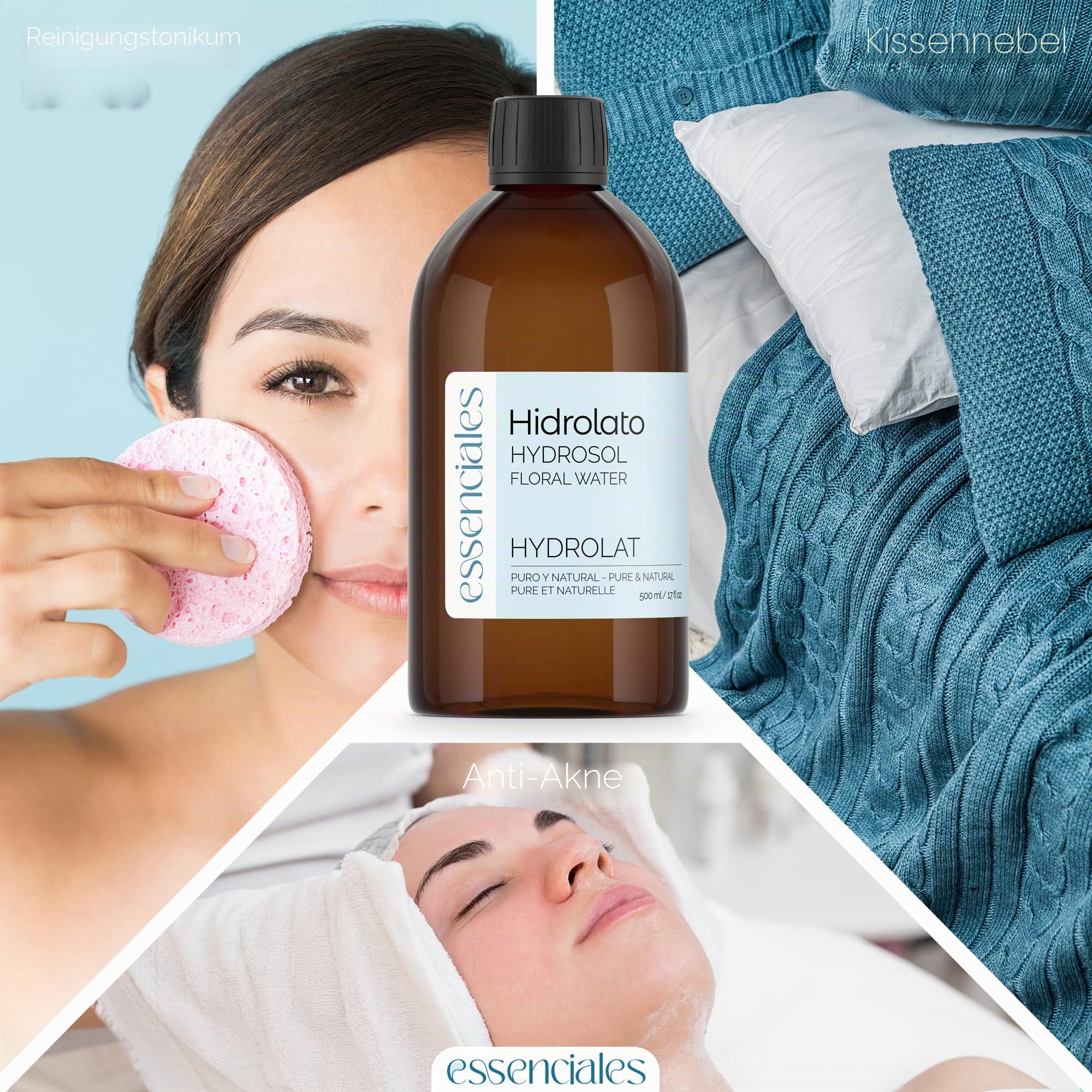 Bio Hamameliswasser 1000ml Ohne Alkohol Witch Hazel Gesichtswasser Toner Anti Pickel Porenverfeinernd Aftershave Vegan Naturkosmetik