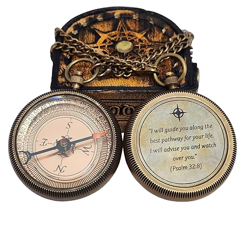 Brass Compass in Wooden & Leather Case - 2025 Graduation