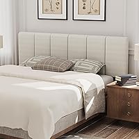 Vista 5 de HAOBO Home Cabeceros tapizados plegables Queen/Full con paneles de lino y ajuste de altura