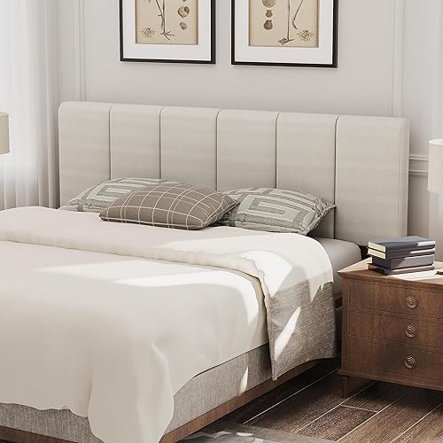 Miniatura 5 de HAOBO Home Cabecera tapizada plegable tamaño King con paneles de lino con ajustes de altura