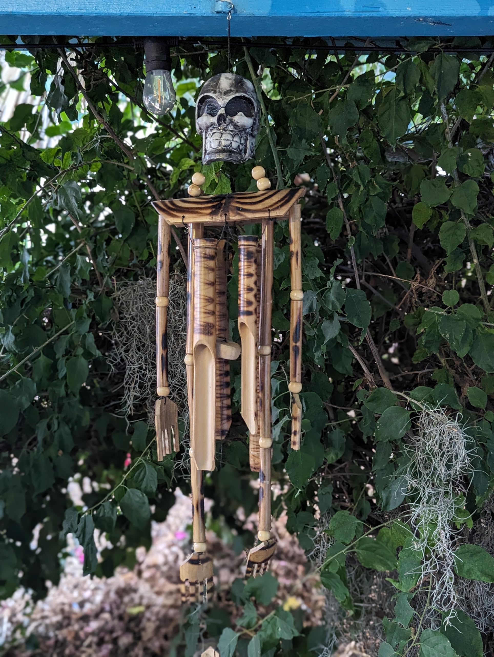 Amazon.com : Bamboo Wind Chime Pirate Burning Man Skeleton Day of