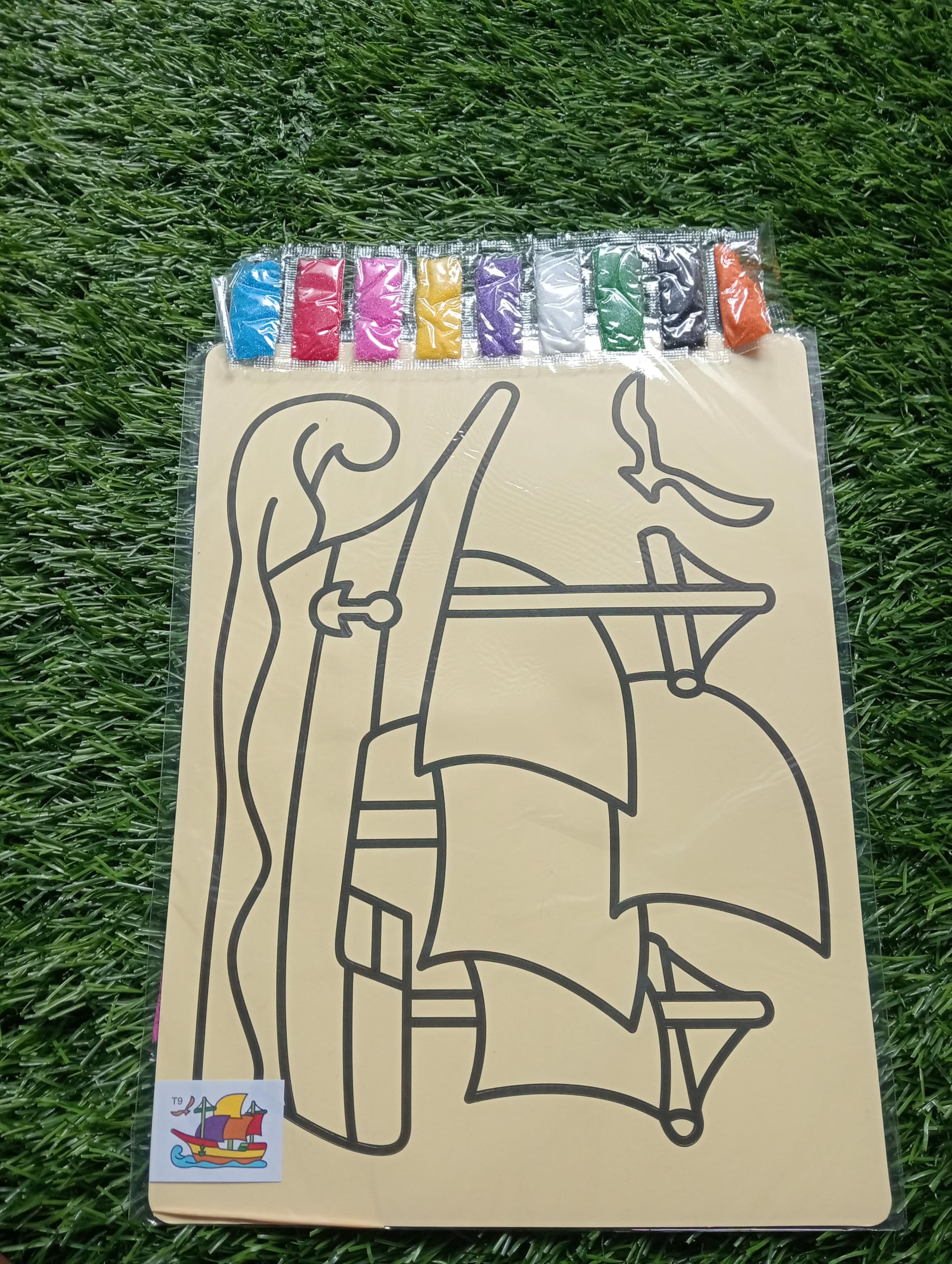 Sand Art Kit for Kids, Set of 5 Different Designs, Coloured Sand Painting Activity, Robot, Princess, Knight Themes-image-22