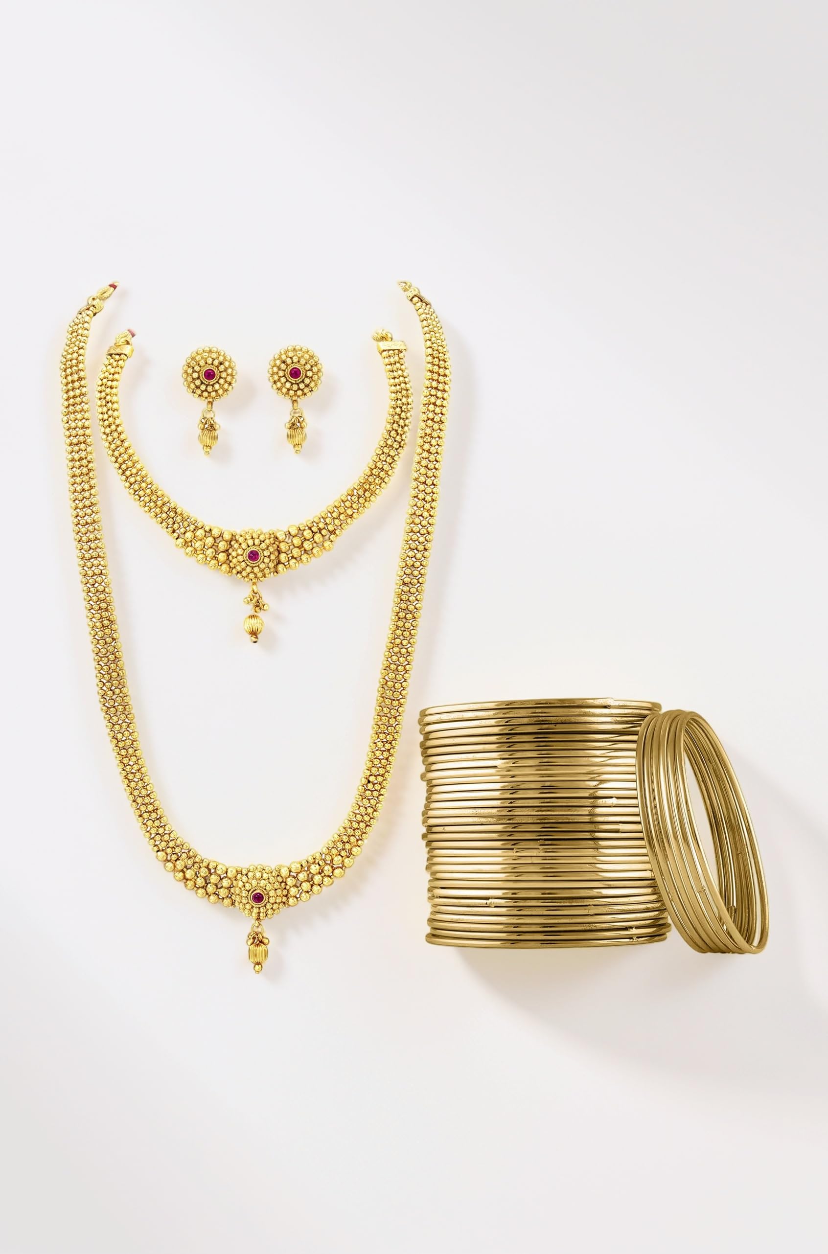 Peora Traditional Gold Plated Maharani Haar Bridal Jewellery Set Gift for Women