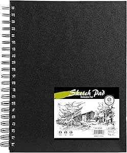 conda 8.5"x11" Hardbound Sketch Book, Double-Sided Hardcover Sketchbook, Spiral Sketch Pad, Durable Acid Free Drawing Art Paper for Kids &amp; Adults