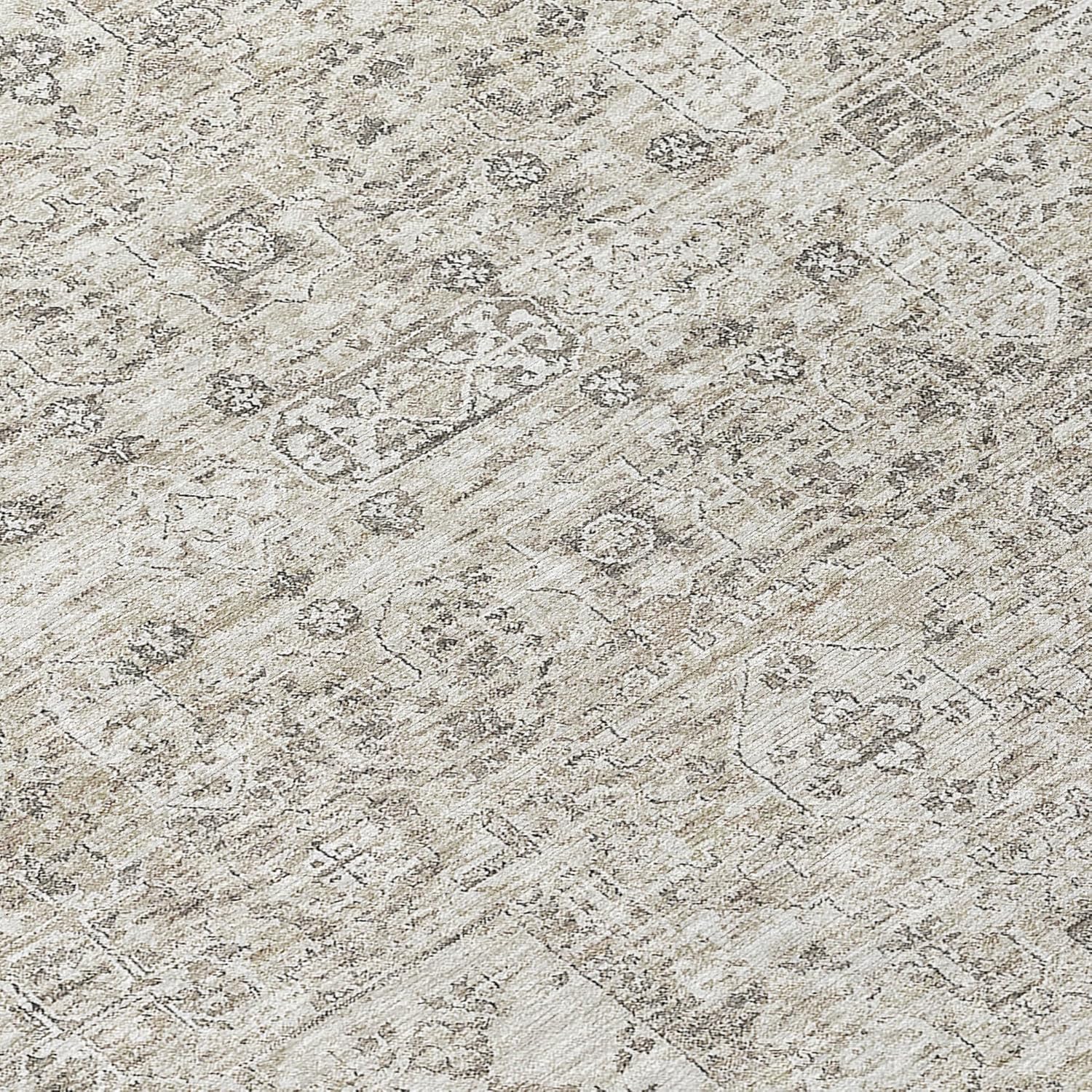 Addison Rugs Chantille ACN611 Taupe 2'3" x 7'6" Indoor Outdoor Hallway Runner Rug, Stain Resistant Washable Kitchen Area Carpet for Bathroom, Laundry and Bedroom Rug