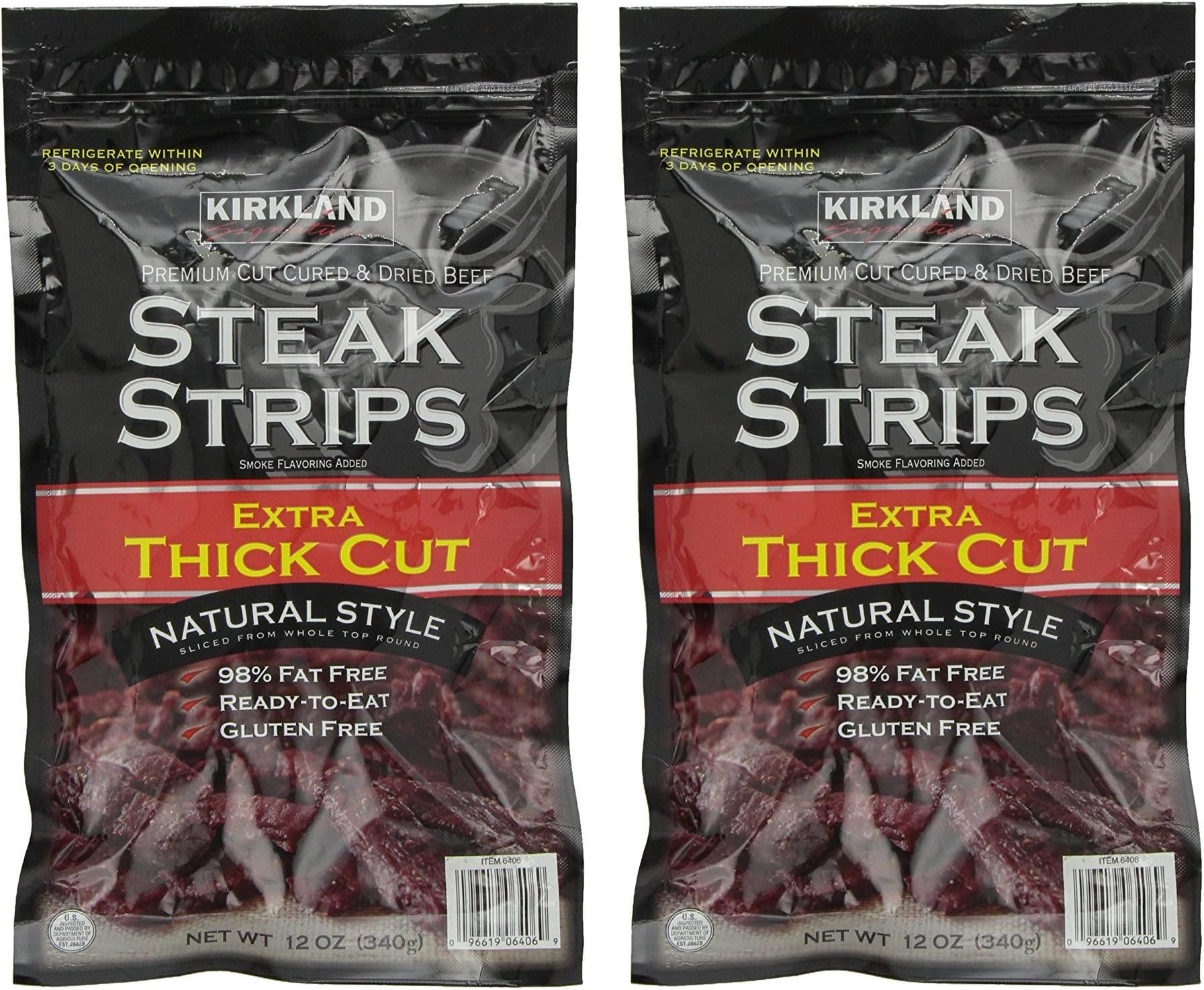 Kirkland Signature Steak Strips Extra Thick Cut, 2 Pack (12 oz Bag)