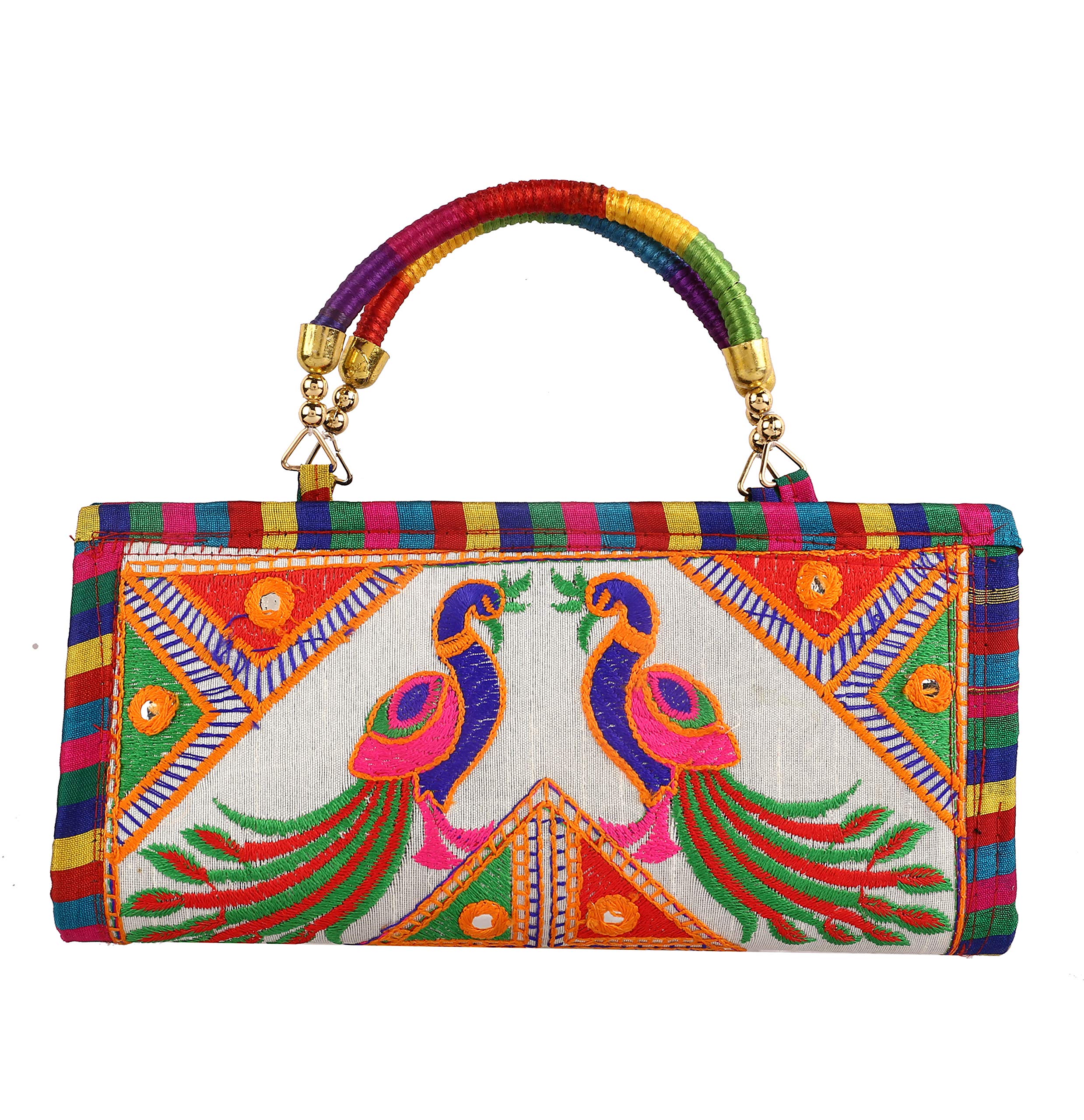 Kuber IndUStries Polyester Handcrafted Embroidered Women Handbag (Ctktc4345)