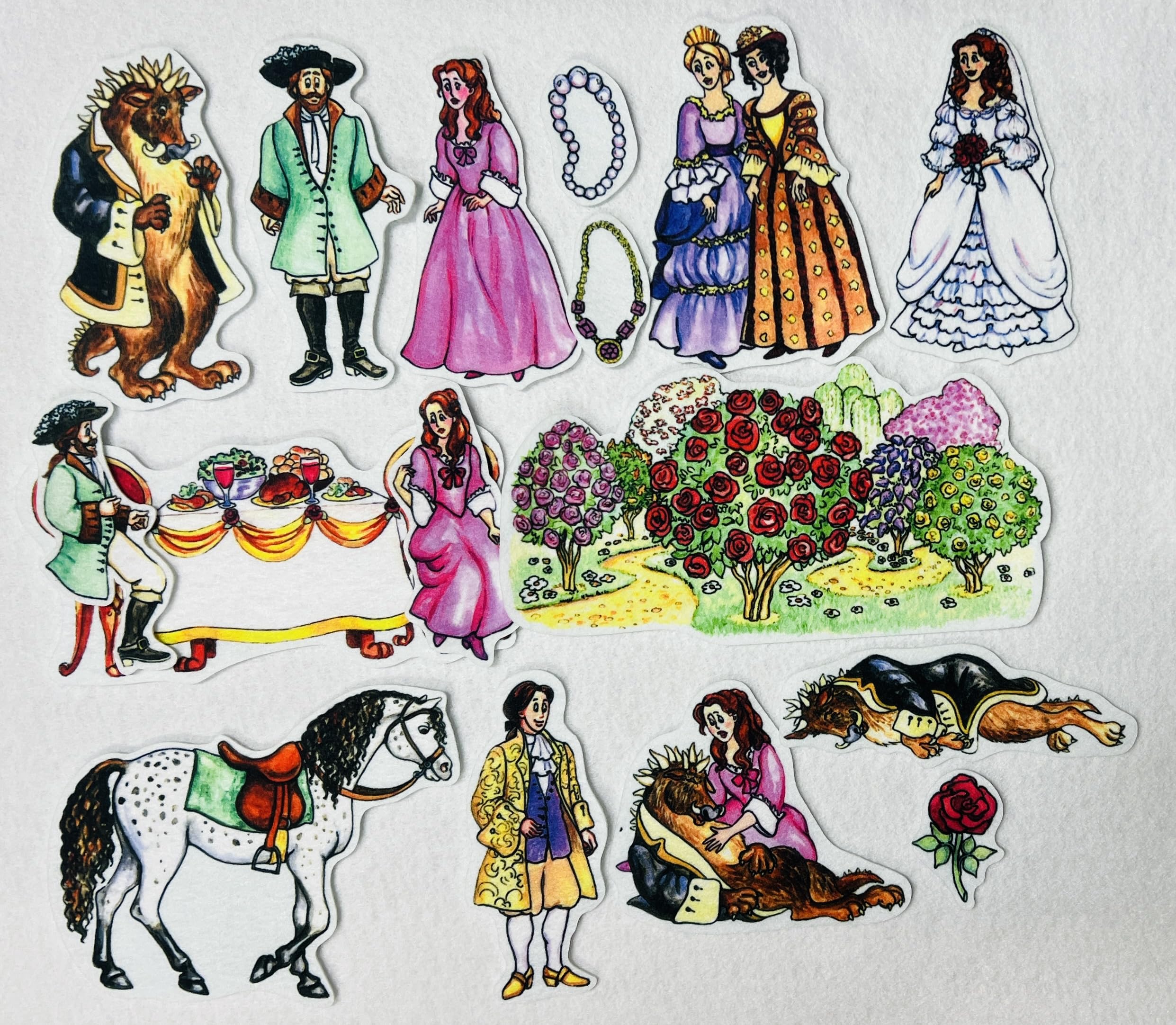 Beauty & The Beast Felt Figures for Flannel Board Stories- Folktale