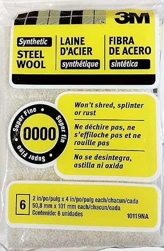 3M Almohadillas de lana de acero sintético, 6 almohadillas