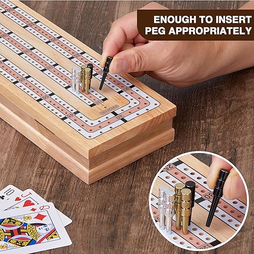 Miniatura 7 de Vamslove Juego de mesa magnética de madera plegable de 3 pistas de 15 pulgadas, con instrucciones (idioma español no garantizado), ranuras de