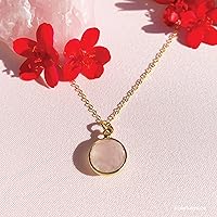 Vista 25 de Round Pendant Necklace, Natural Gemstones, Labradorite, Rainbow Moonstone, Crystal, Rose Quartz, Amethyst, Citrine, Sterling Silver, Handmade