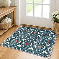 Vista 89 de KILOCOCO Tapete de entrada lavable a máquina, pequeño, para interior, súper suave, antideslizante, diseño geométrico, para cocina, dormitorio, Gris