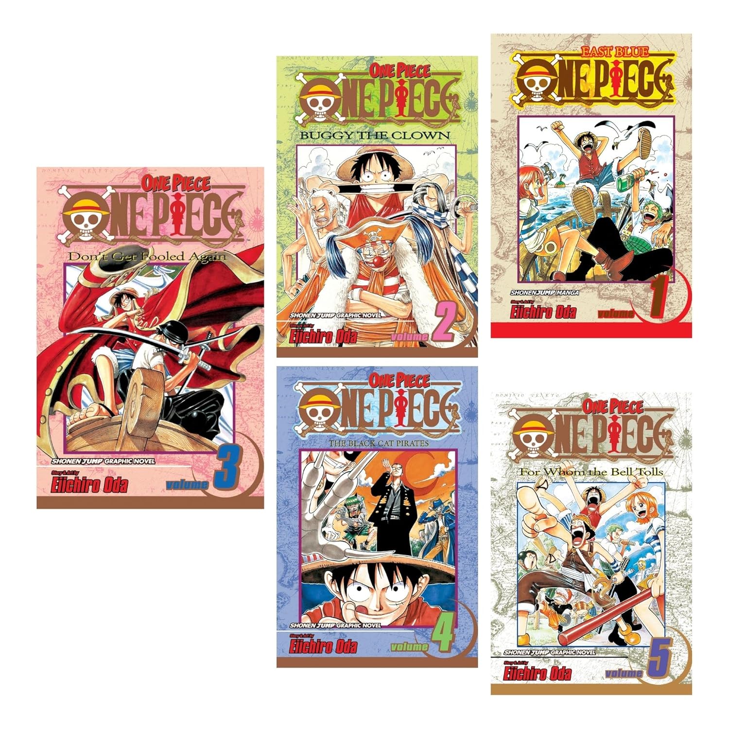 Conjunto de Coleção One Piece 1-5: East Blue & Baroque Works