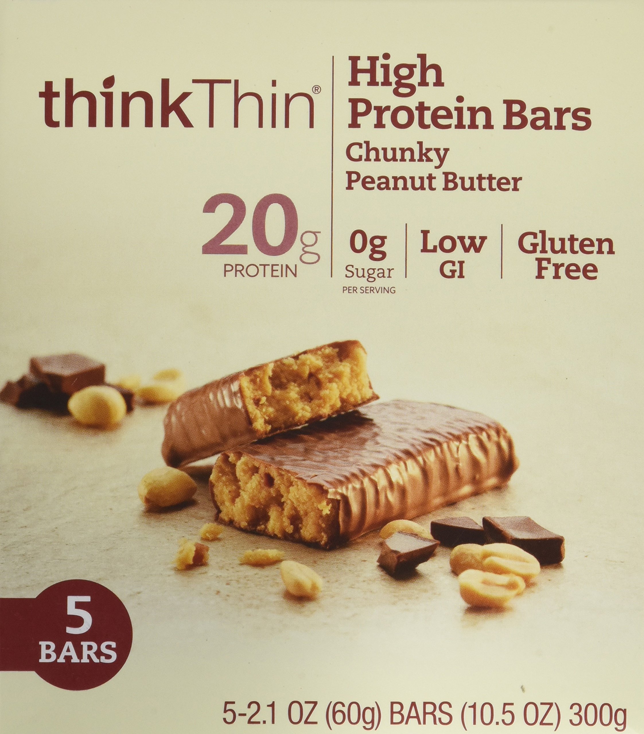 Think Thin Bar Chnky Pnt Btr Gf, 2.1 Ounce (Pack of 5)