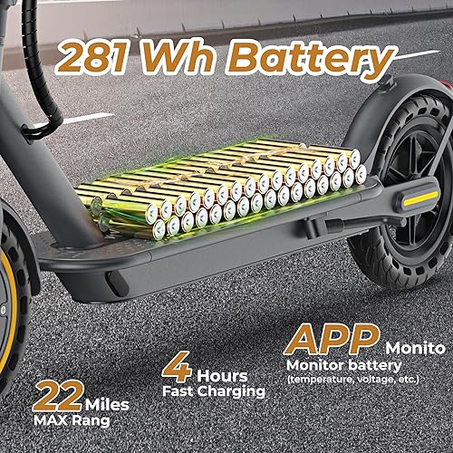 Miniatura 3 de WERHY Scooter eléctrico, neumático de 8.5"10"14", potente motor de 350500W, velocidad máxima de 1922 MPH, rango máximo de 21-28 millas, escooter