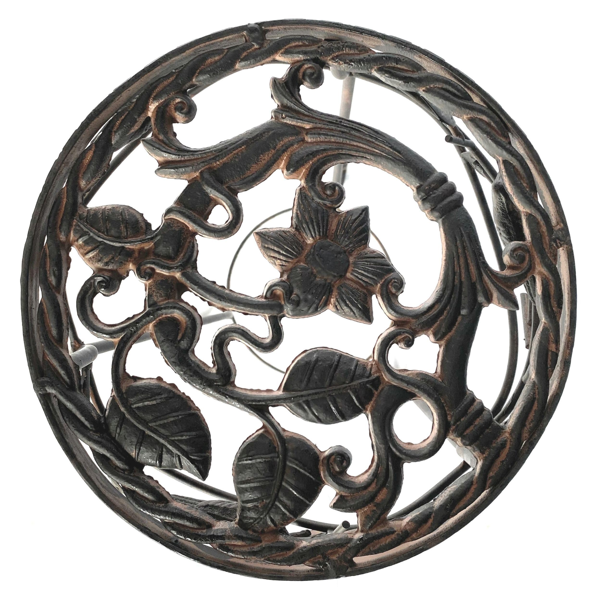 DanDiBo Taboret na kwiaty, metalowy, czarny, okrągły, 78 cm, stojak na kwiaty, 18215, kolumna na na kwiaty, stojak na kwiaty, styl vintage, (wysokość 78 cm, średnica 27 cm/L)