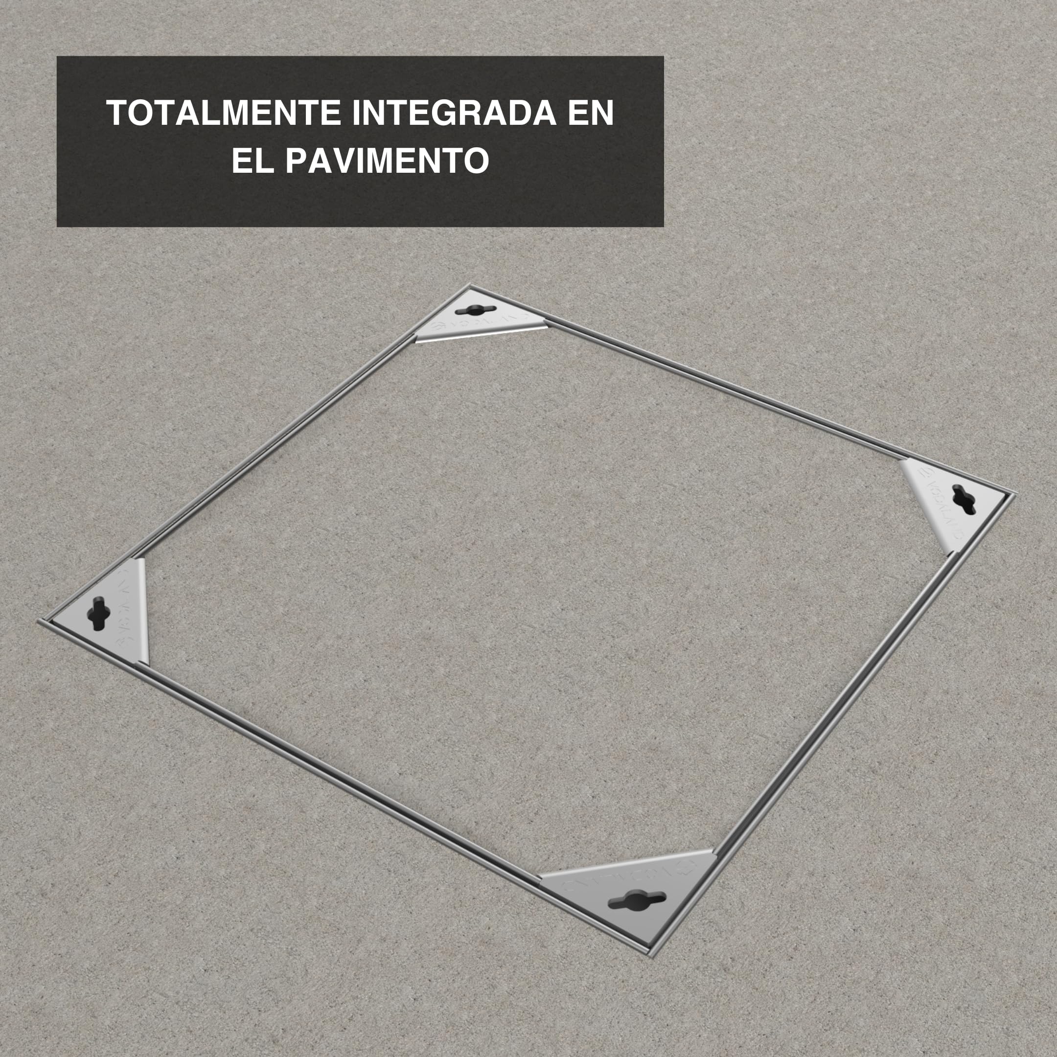 Tapa Invisible para Alcantarillado EASY con Marco de Acero Galvanizado | H50 mm | Uso Residencial y Viviendas | Empotrable y Pavimentable | Soporta hasta 300 kg - Carga Peatonal | 40x40 cm