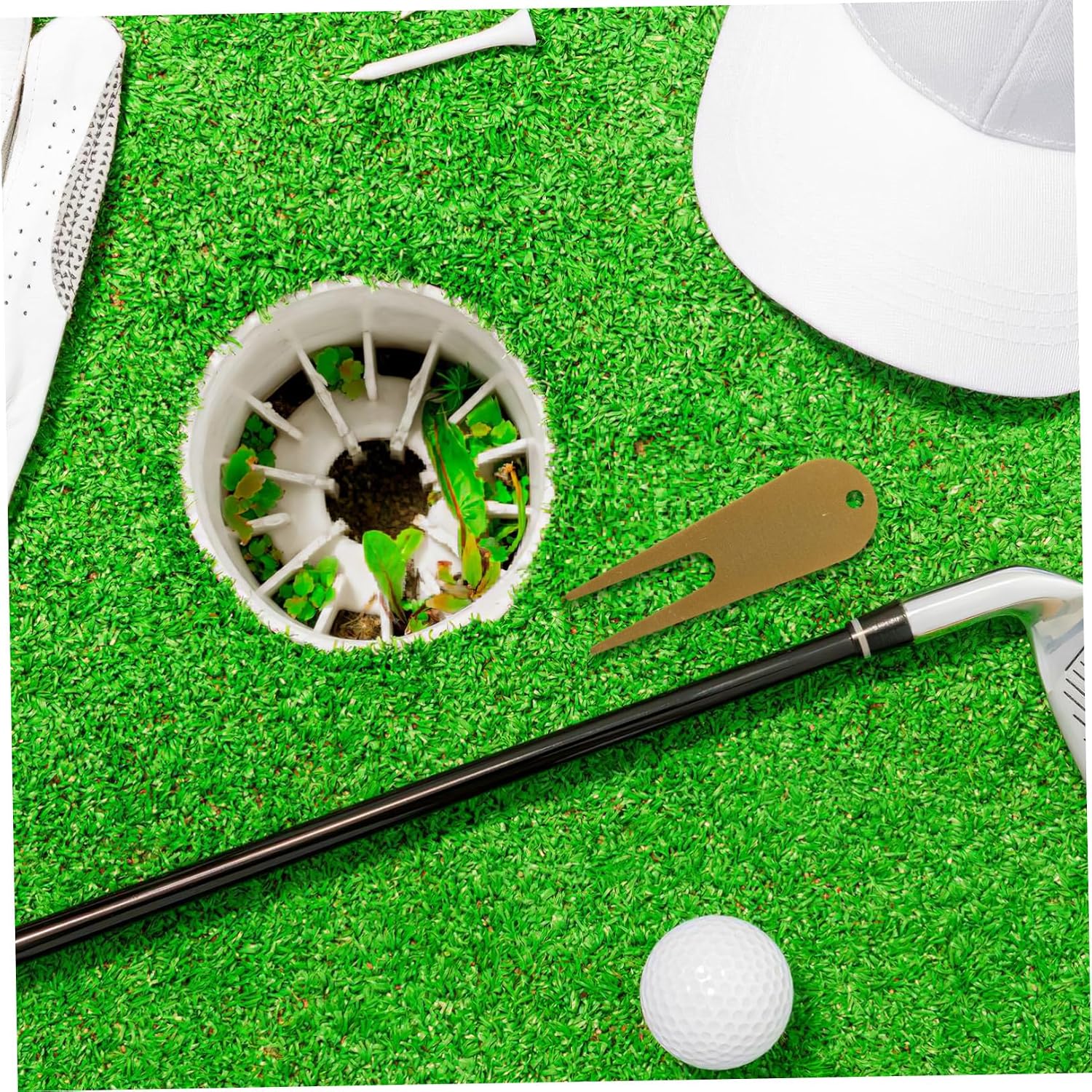 Vaguelly 3pcs Golf Divot Repair Tool with Marker Metal Turf Fork | Multi-piece Convenience, Efficient , Resists Bending, Suitable for Golf Putting Surface Maintenance