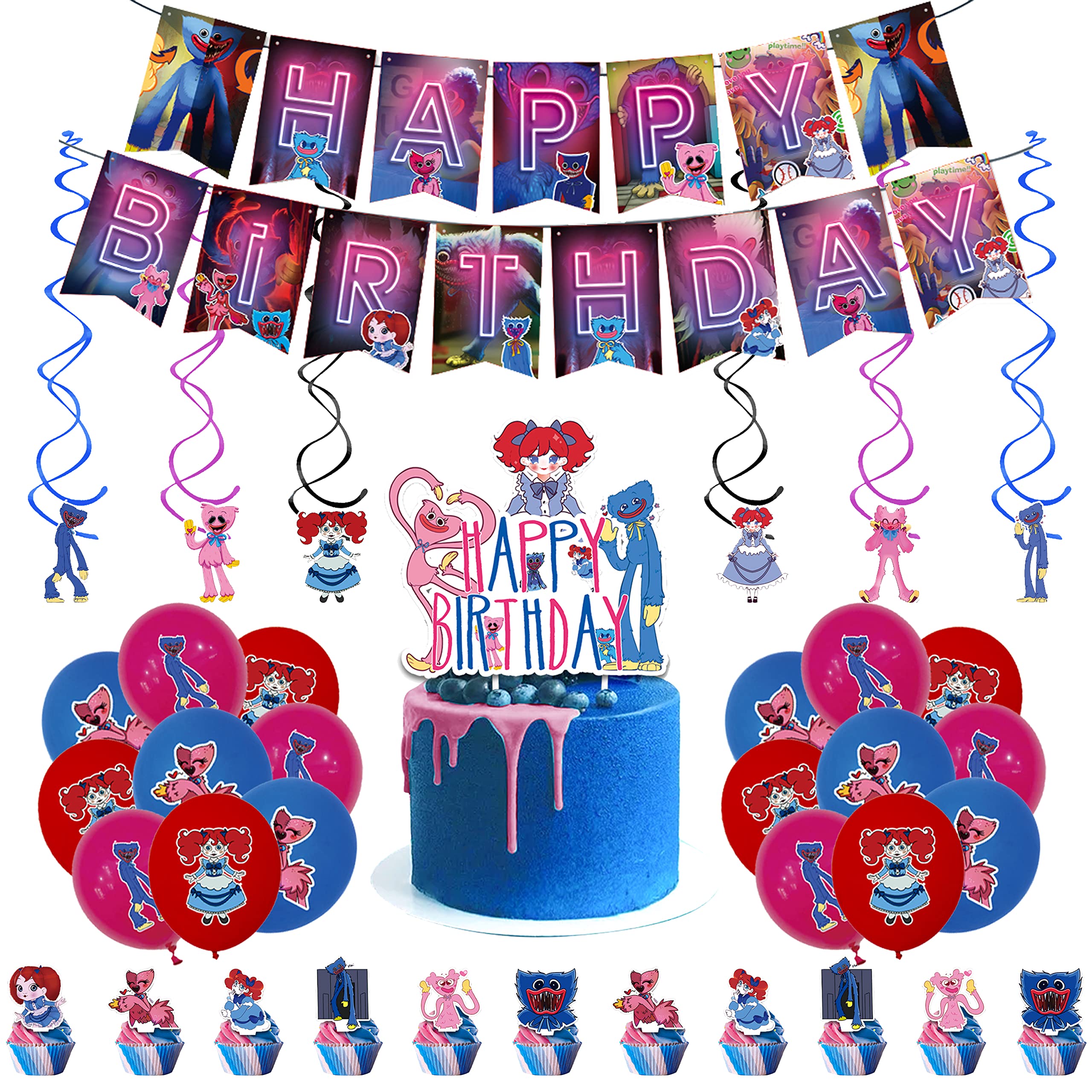 Buy Birthday Decorations Huggy Wuggy Poppy Playtime Balloons Happy