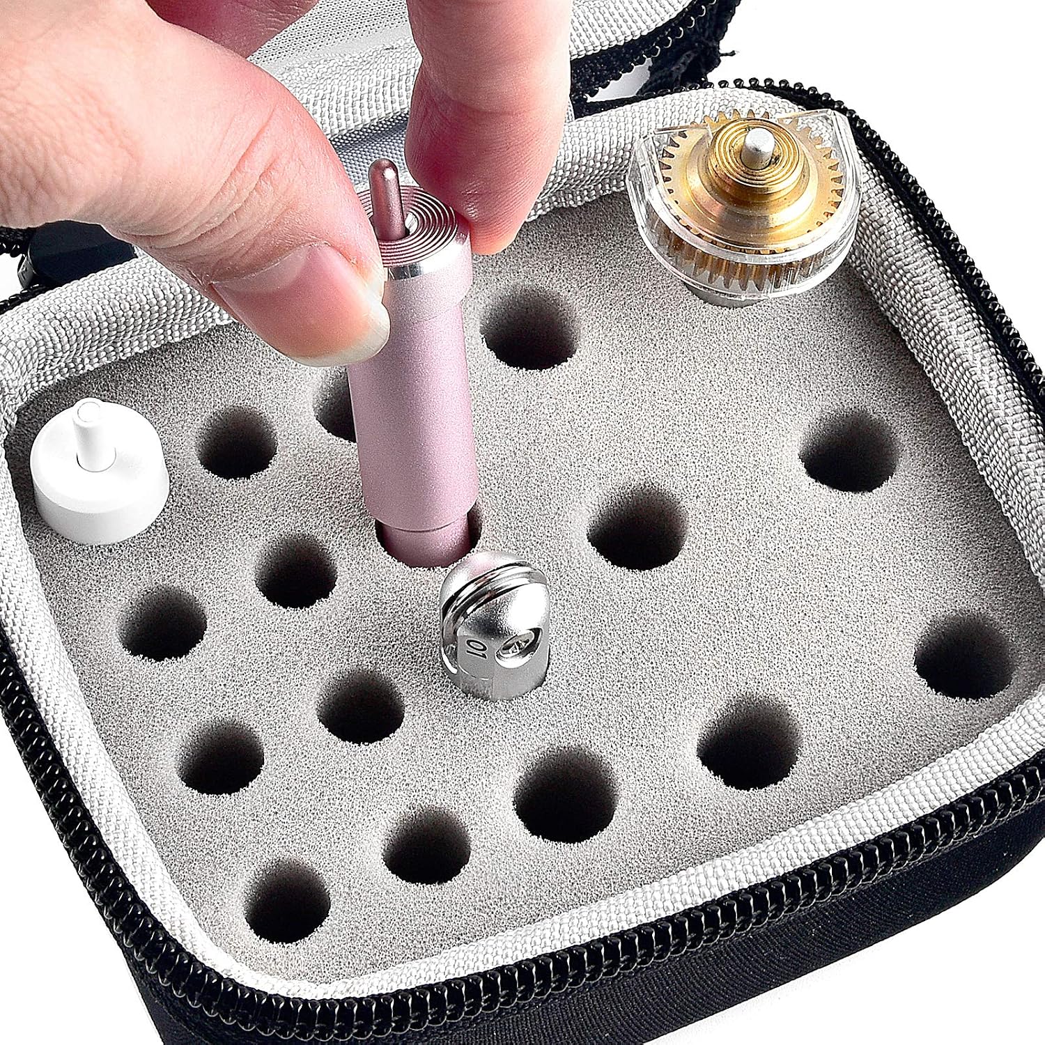 Organizer Holder Case Compatible with Cricut Maker Blades&Housing/Explore DeepCut/Bonded-Fabric/QuickSwap Tip/Silhouette Cam 3 4, Cricut Tool Accessories Storage Holds 18 Blades