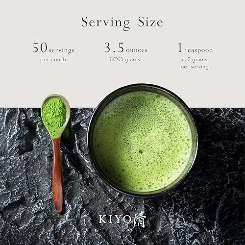 Miniatura 3 de Kiyo Matcha Uji Matcha ceremonial de grado clásico  Polvo de té verde matcha puro japonés de primera cosecha de grado ceremonial de Uji, Japón (3.5