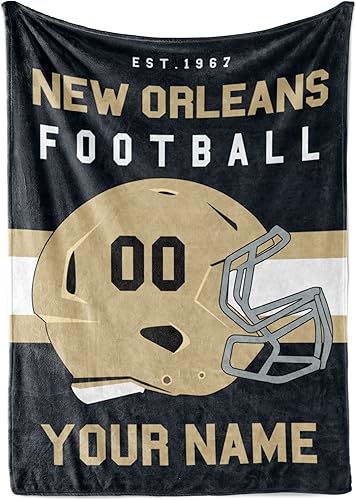 Manta de Fútbol Americano Personalizada para Niños y Adultos  Cálida y Suave de Felpa  Regalo Personalizado para Fanáticos del Fútbol Americano con