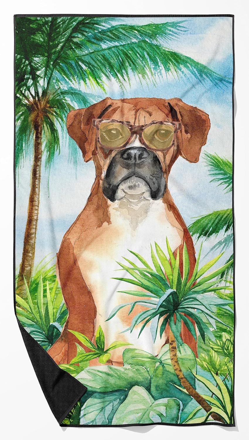 Caroline's Treasures CK3020TWL3060 Boxer Premium Beach Towel Oversized Towel Beach Blanket, Pool, Beach Essentials, Yoga, Premium Bath Towel, Quick Dry Plush