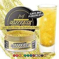 Vista 24 de MONÉGASQUE Purpurina comestible plateada para bebidas, 0.51 onzas, purpurina comestible para pasteles y cócteles, polvo plateado brillante