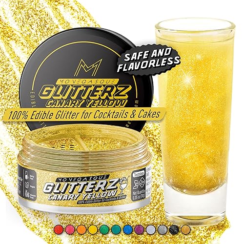 Miniatura 24 de MONÉGASQUE Purpurina comestible plateada para bebidas, 0.51 onzas, purpurina comestible para pasteles y cócteles, polvo plateado brillante