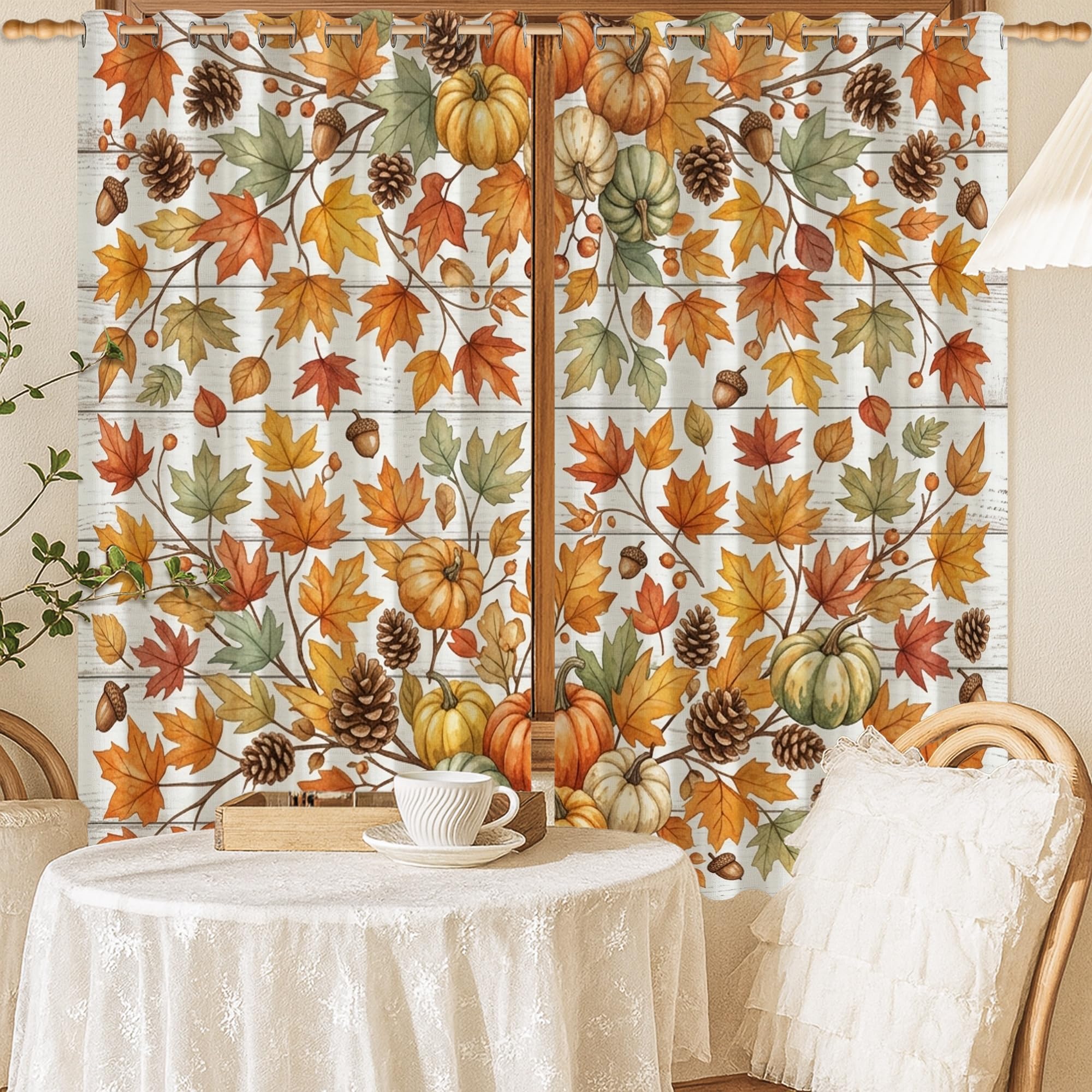 Rideaux occultants thermiques contre le froid orange automne