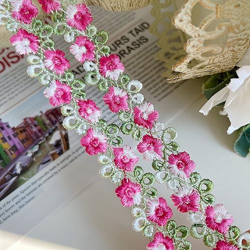 Miniatura 2 de Cinta de encaje floral de arco iris, decoración bordada, apliques bordados, cinta para coser bricolaje, boda, novia, niños, decoración de vestidos,