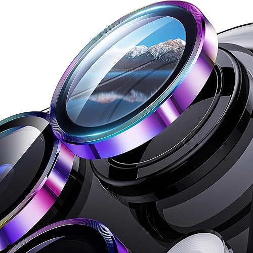 Hoerrye Protector de lente de cámara para iPhone 15 Pro y iPhone 15 Pro Max 3+1 unidades Protector de pantalla de vidrio Ultra-HD compatible con
