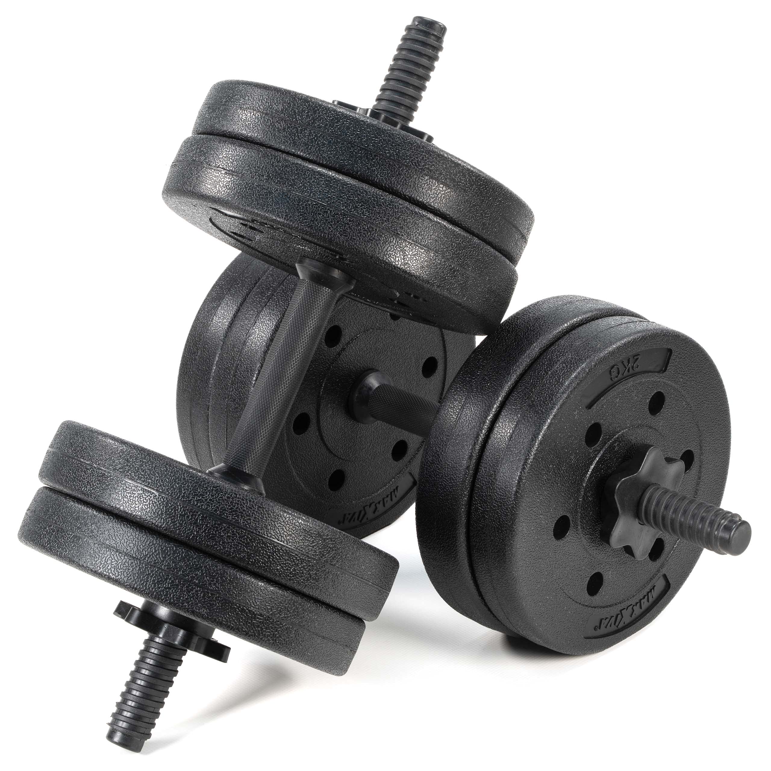 MAXXIVA Kurzhantel Set Zement Sternverschluss schwarz 2x10kg 2x15kg 2x20kg