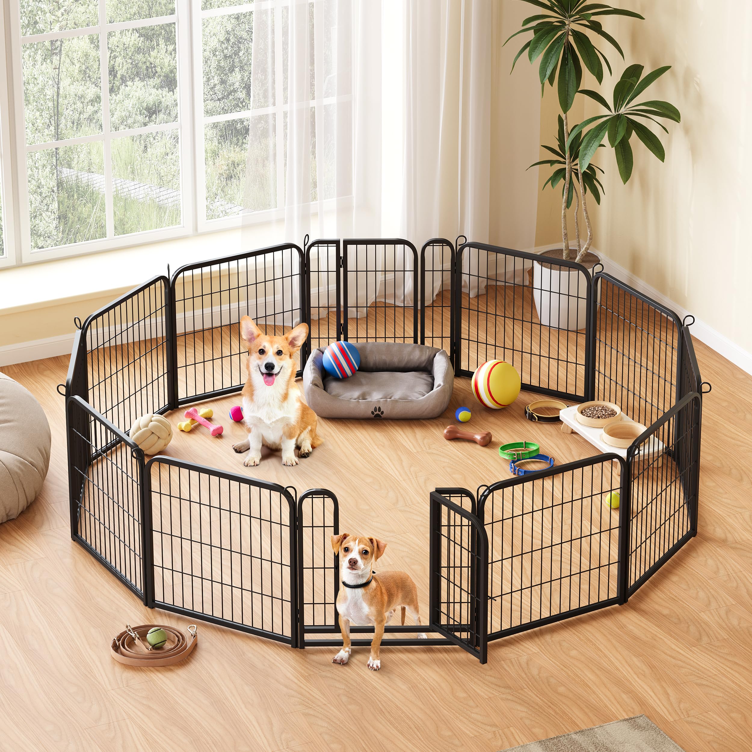 Yaheetech Dog Playpen Indoor, Extra Wide Outdoor Dog Fence