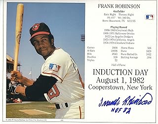 Autographed Frank Robinson Baltimore Orioles 8X10 Hof Induction Day Photo Card