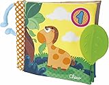 Chicco 123 tygbok, babylekbok med bitleksak, mjuk tygbok med många aktiviteter, känslomässig bok, babybok, baby- och småbarnsleksak 3 månader – 2 år