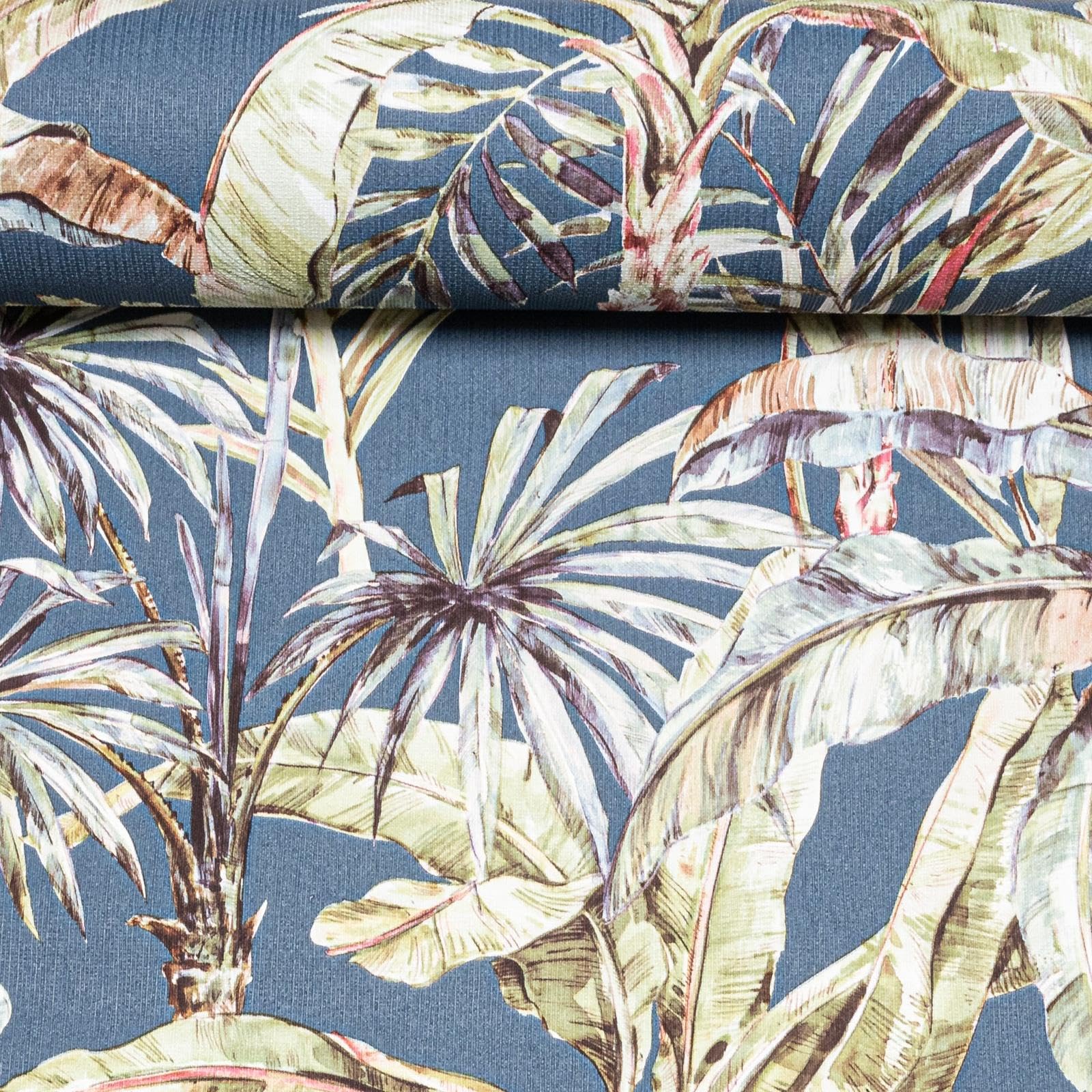 Sophie Laurence Blue, Green Blue Tropical Leaf Wallpaper – Textured Thick Vinyl Feature Wall Roll, Paste-The-Wall (53 Cm × 10.05 M)