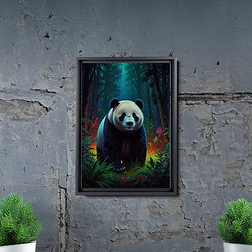 Miniatura 5 de Canvas Print cute pandas in the jungle Watercolor art framed canvas print framed wall art synthwave animal art Decor Canvas, Print