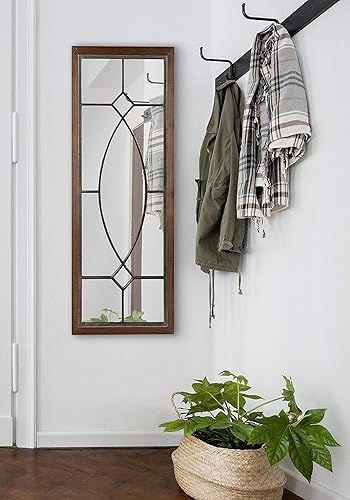 Miniatura 2 de Kate and Laurel Bakersfield - Espejo de pared de granja, 16 x 42, marrón rústico, espejos tradicionales de longitud completa para pared