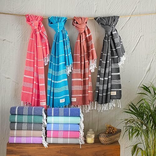 Miniatura 7 de Toalla de playa turca, toalla de algodón exuberante, de secado rápido, suave, absorbente, sin arena, para adultos, uso en piscina, baño, viajes,