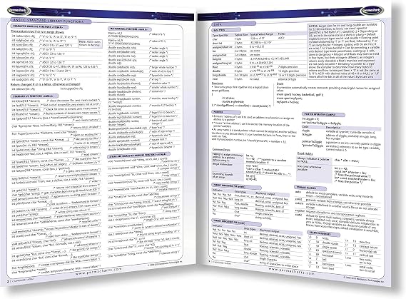 C Language - Computer Software Quick Reference Guide by Permacharts