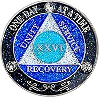 Vista 5 de (Años 1-50) AA Moneda de recuperación de 29 años, Medallón de Alcohólicos Anónimos, Moneda de Metal, Chapado en Color Plata, Moneda de Metal