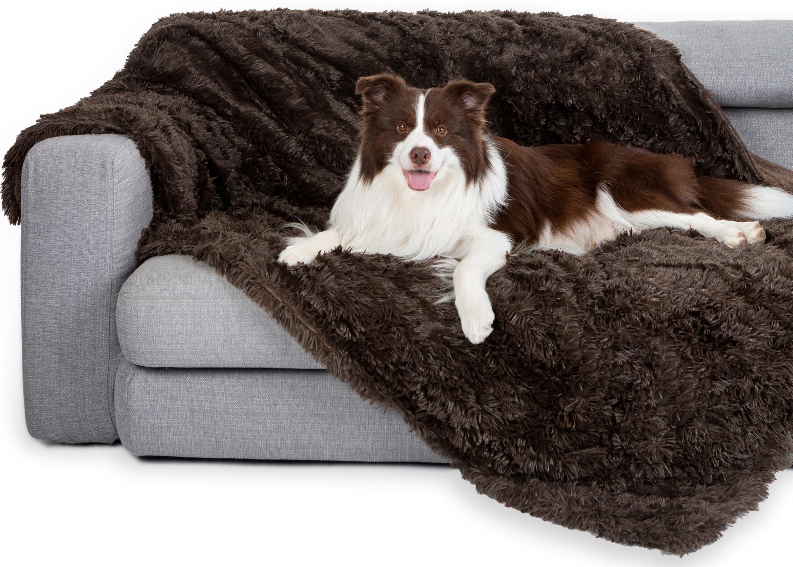 gogobunny Waterproof Dog Blanket for Couch & Furniture Protection - Super Soft Reversible Throw for Large Dogs & Cats, Calming Washable Fur & Sherpa