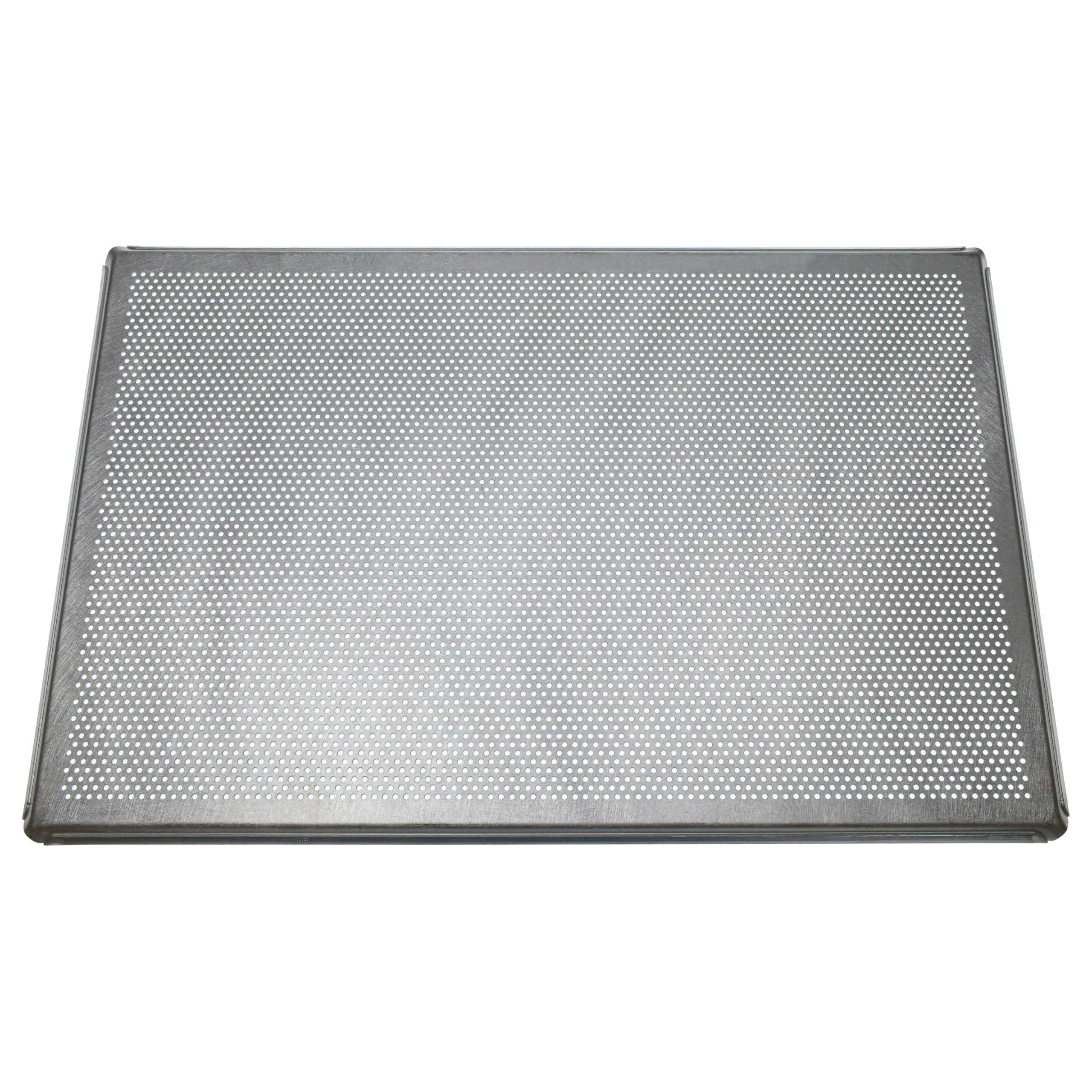 vhbw 2x Backblech für Backofen | 60 x 40 x 1 cm Silber, Perforiert