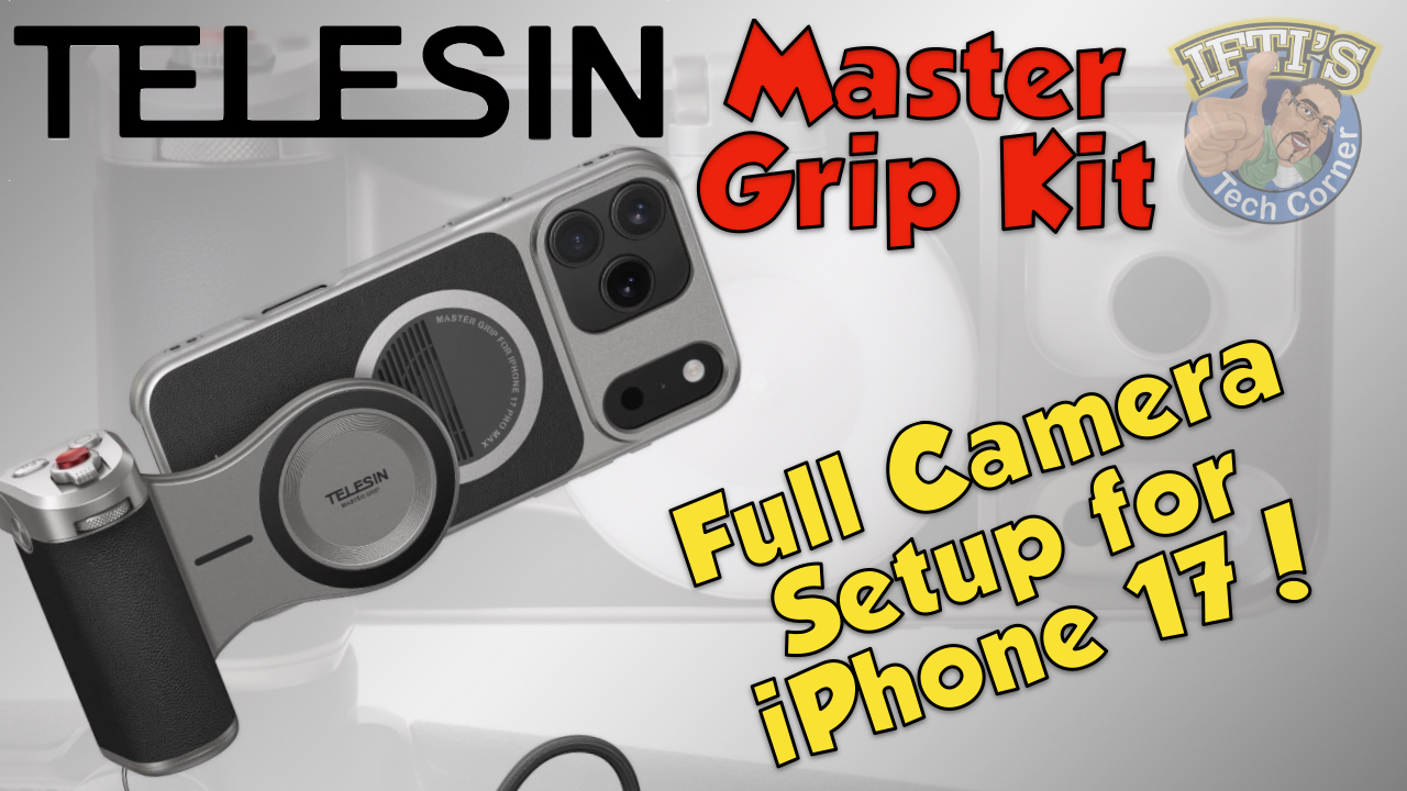 TELESIN Master Grip case with UV filter being attached