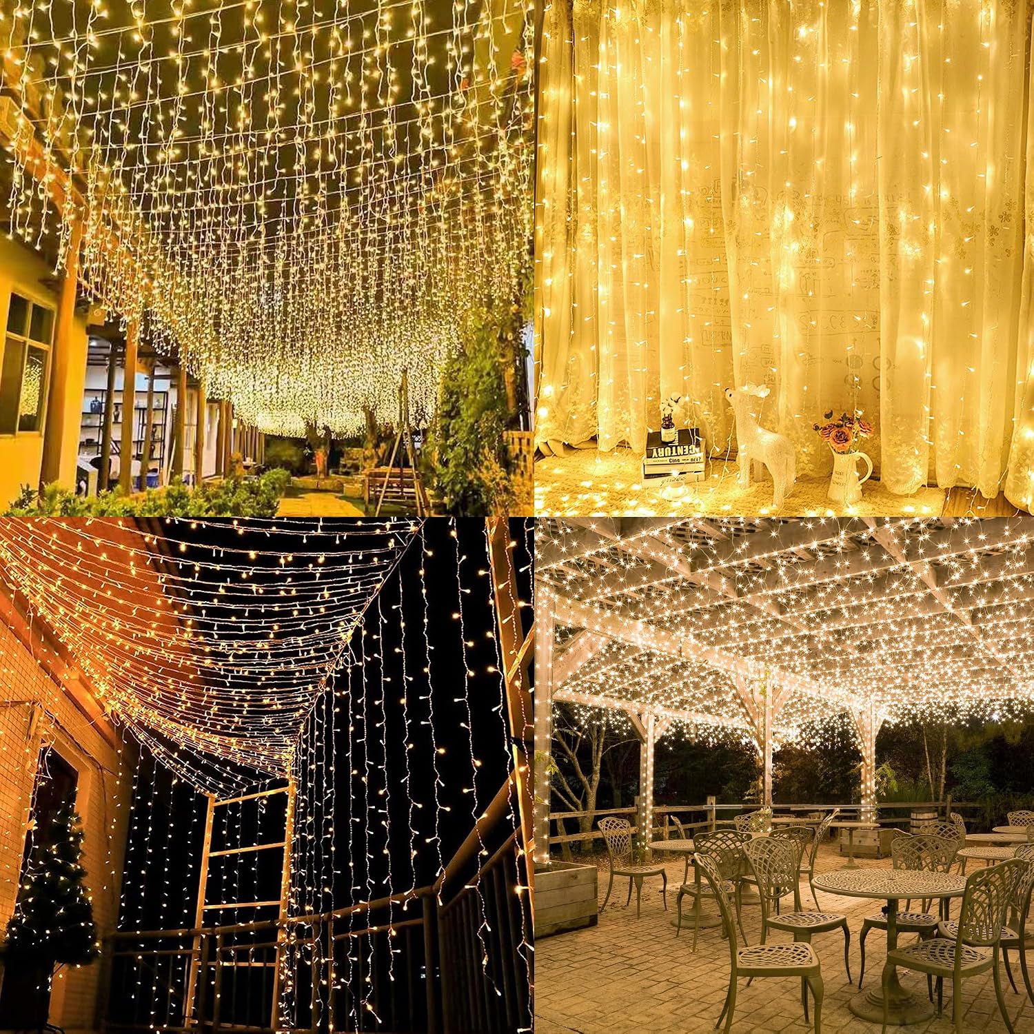 Smart Curtain String Lights, 300 LED RGB Color Changing Curtain Lights 9.8 x 9.8 ft, App & Remote Control Christmas Window Fairy Lights with Music Sync Timer for Bedroom Wall Party Patio Wedding